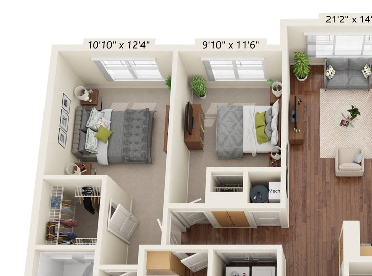 Preserve at Peachtree Shoals_2D_3 Bedroom Floor Plan
